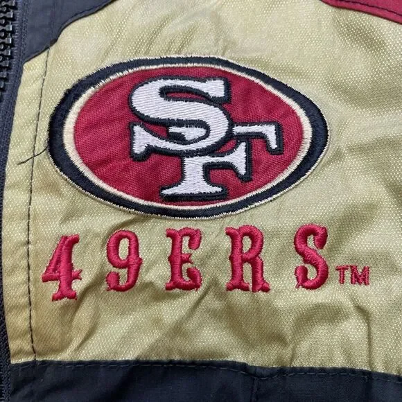 Vintage San Francisco 49ers Reversible Jacket Mens S Big Logo NFL Pro Player 90s - Picture 6 of 16